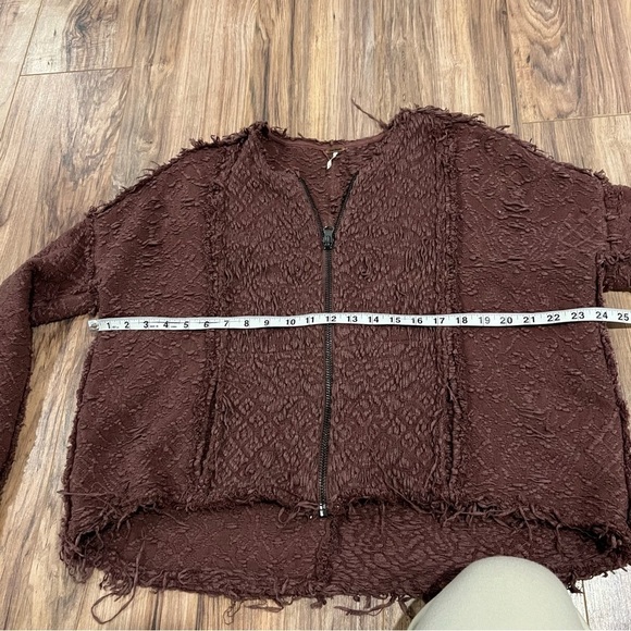 Free People Shaggy Shag Fringe Zip Jacket Blazer - Picture 6 of 7